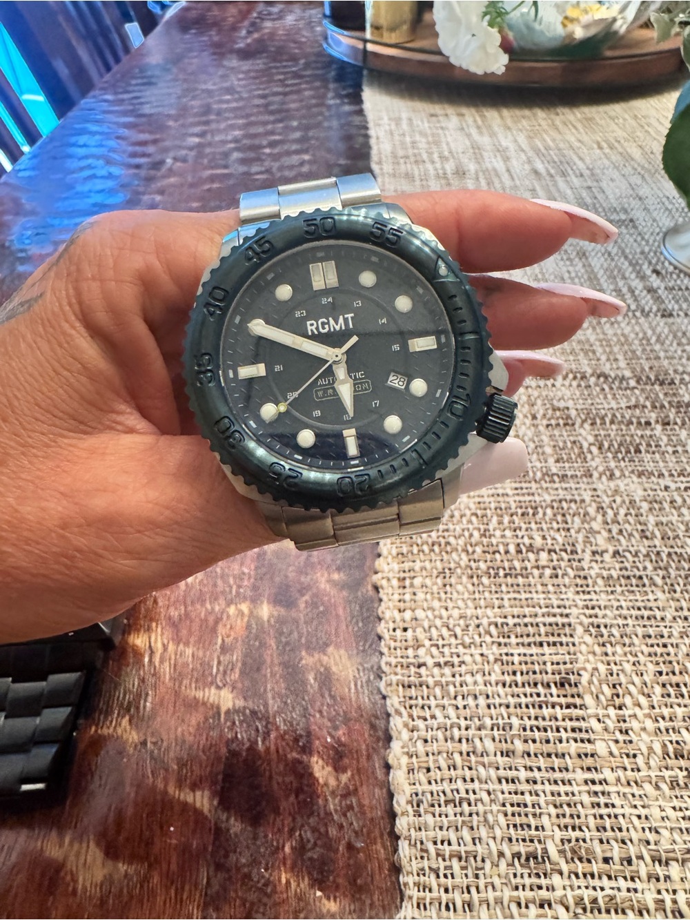 RGMT Men's Dive-Style Stainless Steel Watch in Black